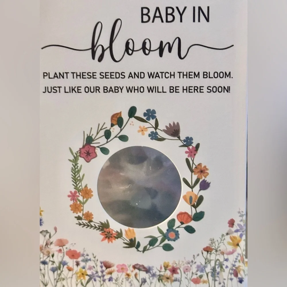 Baby in Bloom seed packets Pack of 50 not filled Fold over Closure Slot NIP